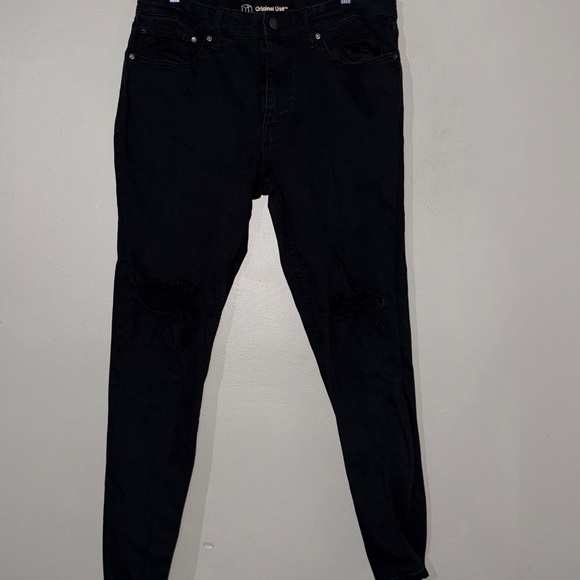 Original Use Black Distressed Jeans - Picture 1 of 8